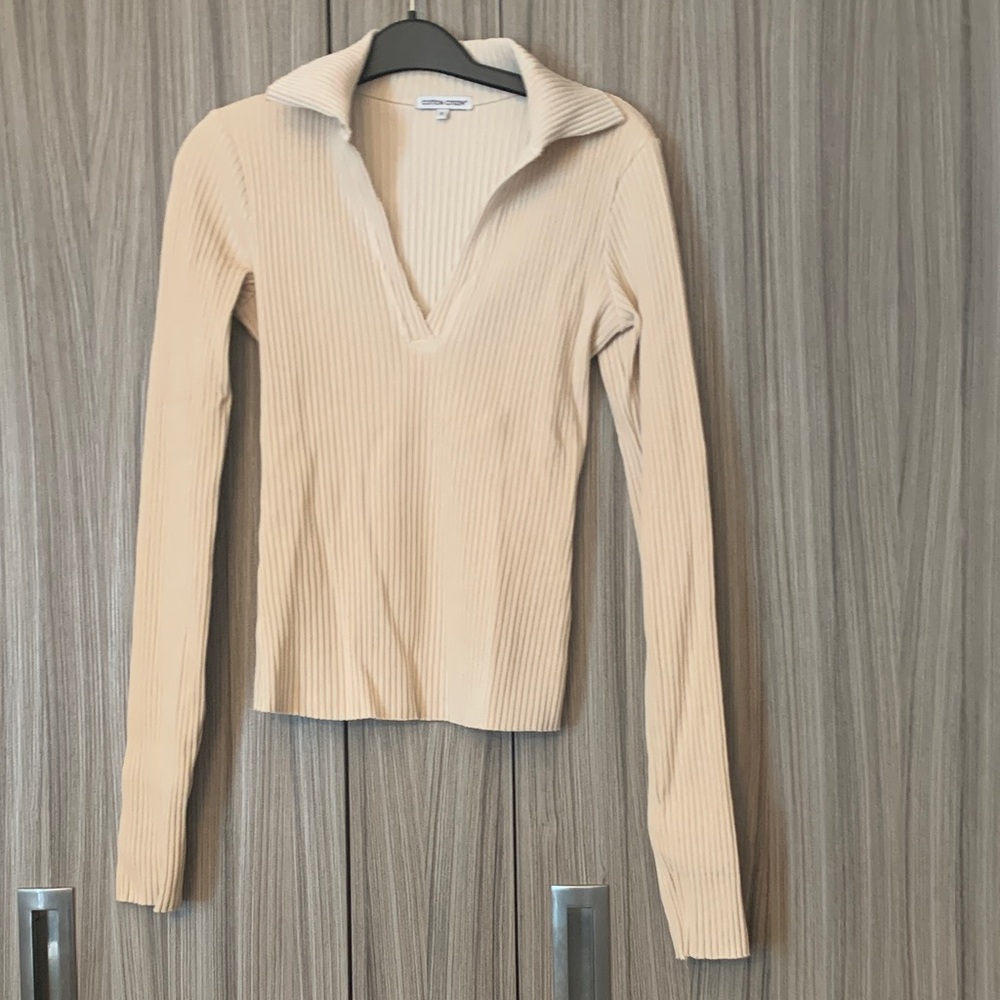 Cotton Citizen Beige Ribbed Top